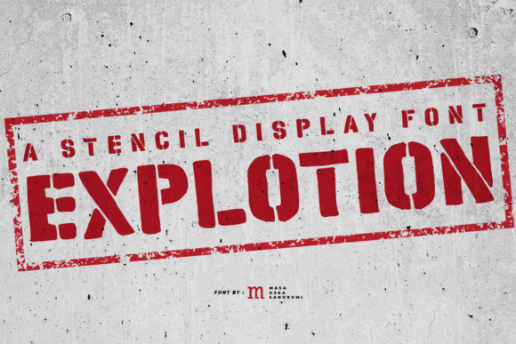 Explotion: A Bold Stencil Font for Creative Projects